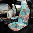 thumbnail image 3 of Xoenoiee Turtle Starfish Hibiscus Flower Print 5-Piece PU Leather Car Seat Covers Set with Seat Belt Pads & Center Console Cover, Universal Fit for SUV, Truck, Sedan, Van, 3 of 7