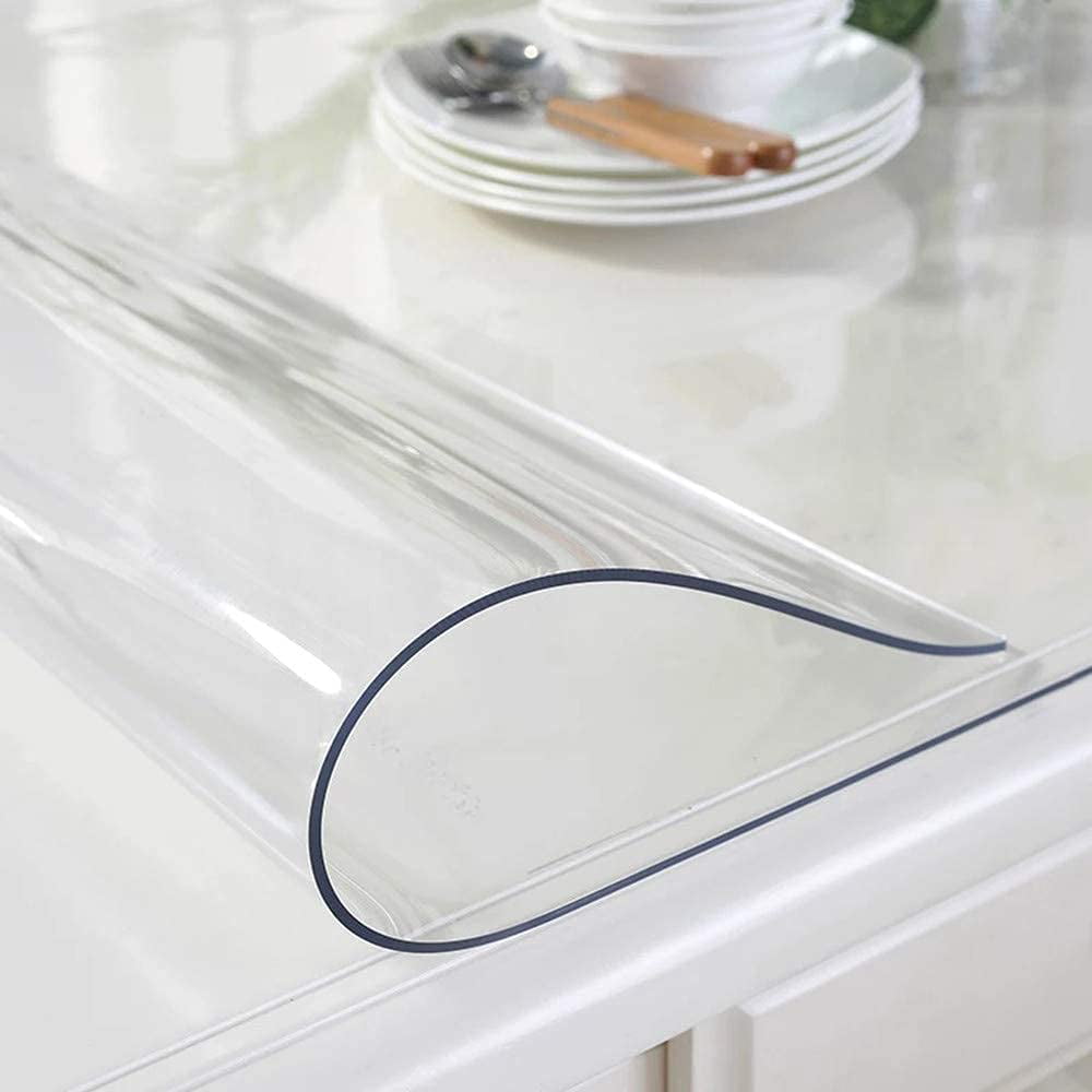 1.5mm Thick Plastic Clear Desk Pad Mat OstepDecor Custom 2pcs 24 x 18 Inch Clear Desk Cover Protector Dresser Clear Table Cover Tablecloth Protector Desk Protector for End Table Night Stand 