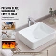 thumbnail image 2 of Ceramic Vessel Sink 19x14.7", White Bathroom Vanity Sink, Durable Vitrified Ceramic Bowl, Modern Rectangular Design for Bathroom Renovation, 2 of 7