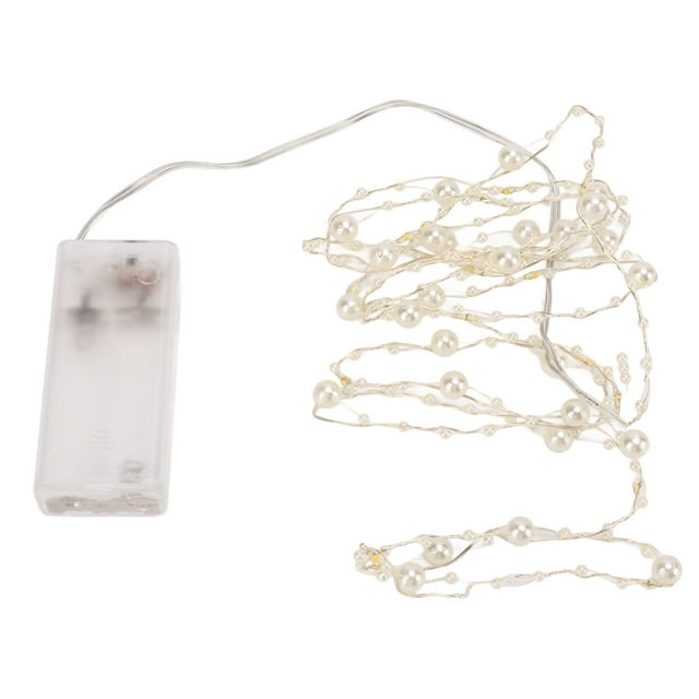 Cadena De Luces LED, Luces De Cadena De Perlas Blancas, Metal Plástico Ligero De Bajo Voltaje Para Decoración De Bodas