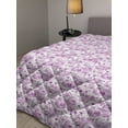 thumbnail image 2 of Japanese Down Alternative Comforter, Horizontal Branches with Cherry Blossoms Flourishing Sakura Tree Pattern, Microfiber Quilt for All Season, 5 Sizes, Lilac White Green, by Ambesonne, 2 of 3