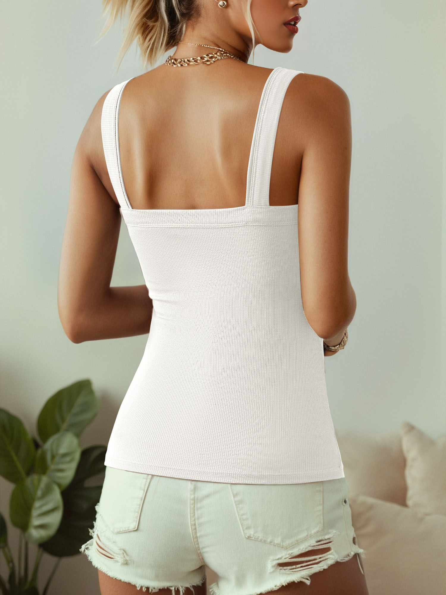 Anygrew Women's Ribbed Tank Top with Built-in Bra photo 3