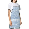 thumbnail image 3 of Fuzoiu White Bule Glitter Print Waterproof Apron, Kitchen Apron for Women Men Chef, Apron for Christmas Dinner Party Cooking Baking Crafting House Cleaning Kitchen, 3 of 7