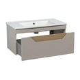 thumbnail image 4 of Modern Wall-Mounted Bathroom Vanity with Washbasin | Troy Mocha Gloss Collection | Non-Toxic Fire-Resistant MDF-34"-No Mirror, 4 of 5