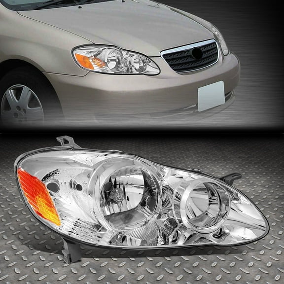 NUVISION for 03-08 Toyota Corolla Chrome Housing OE Style Headlight Lamp Right TO2503160