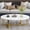 Gold, variant on Coffee Table White Faux Marble Coffee Table For Living Room,Oval Modern Center Table Tea Table For Small Space,Wooden Living Room Tables End Table With Sturdy Gold Metal Leg
