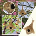 thumbnail image 3 of Hand Woven Straw Bird House Natural Hanging Nest for Outdoor Garden Decor Hummingbird Shelter Rustic Home Accent, 3 of 6