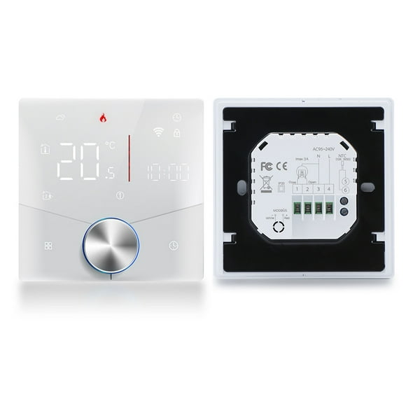 Smart Tuya WiFi Thermostat Voice Controlfor Water, Gas, Boiler Heating, Digital Weekly Programmable Temperature Controller with Dimmable Light Color, Weekly
