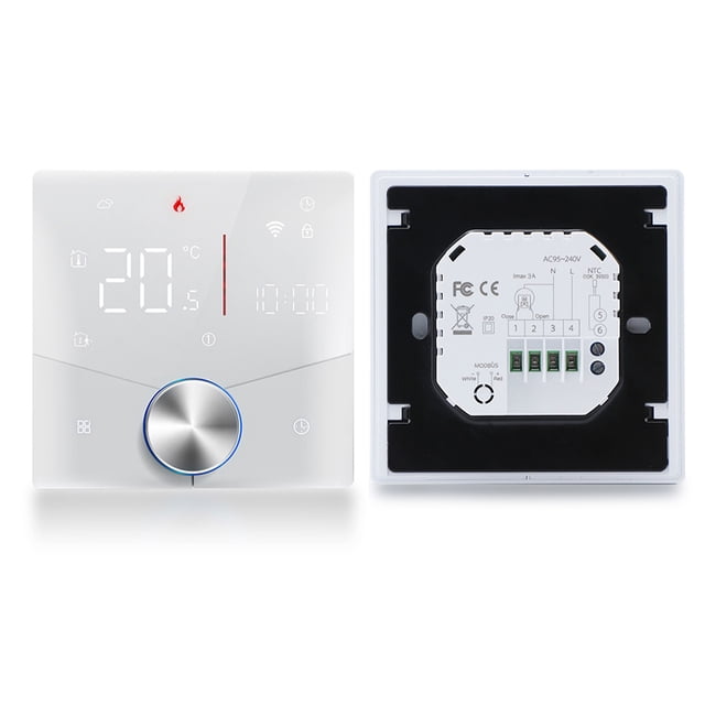 Smart Tuya WiFi Thermostat Voice Controlfor Water, Gas, Boiler Heating, Digital Weekly Programmable Temperature Controller with Dimmable Light Color, Weekly