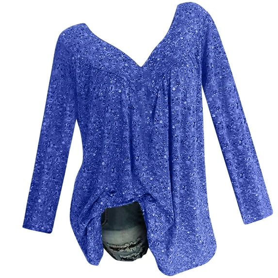 JGTDBPO Plus Size Blouses For Women Dressy Casual Long Sleeve Boho Floral Print V Neck Short Sleeve Loose Fit Pullover Shirts Tunic Tops For Leggings