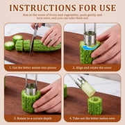 2Pcs Red Bell Pepper Seed Corer - Fruit Vegetable Stem Remover for Pepper Pineapple Pear Apple Tomato, 304 Stainless Steel Rust Resistant, Easy to Use & Clean Kitchen Gadgets Tool (1 Set)