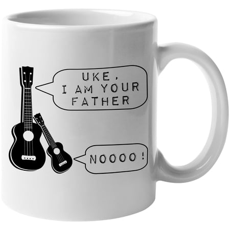 Uke, I'm Your Father, Noooo, Funny Guitar & Ukulele Conversation, White 11oz Ceramic Mug