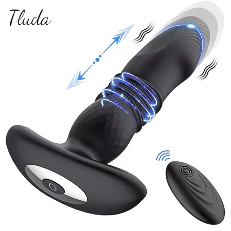 XBONP Thrusting Vibrating Butt Plug Anal Vibrator Wireless Remote