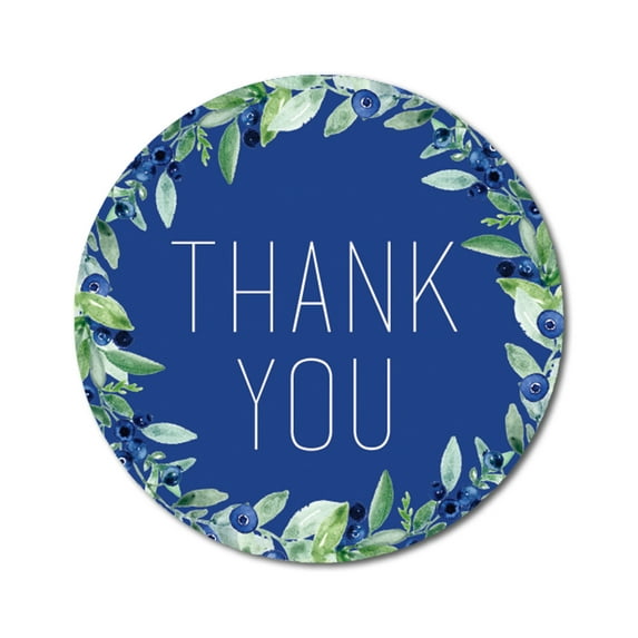 Darling Souvenir 1.6 Inches Round Botanical Border Elegant Non Customized Thank You Stickers-45 Pcs