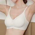 thumbnail image 3 of DuoJiaJ Womens Soft Comfortable No Underwire Bras V Neck Seamless Push Up Bralettes Full Coverage Tshirt Bra White, 3 of 5