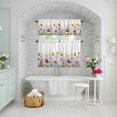 thumbnail image 6 of Kitchen Window Curtains Valance and Tier Set, Pastoral Colorful Wild Flower Rod Pocket Tier Curtains and Valance 3 Piece Set, Summer Watercolor Plant Window Treatment for Bedroom Living Room, 6 of 9