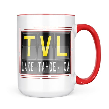 

Neonblond TVL Airport Code for Lake Tahoe CA Mug gift for Coffee Tea lovers