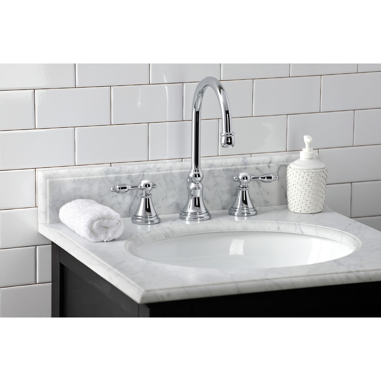 Kingston Brass KS2981TAL Tudor Widespread Bathroom Faucet with Brass Pop-Up, Polished Chrome