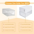 thumbnail image 3 of Shoe Storage Box Stackable Entryway Containers Set of 18 Plastic Transparent & White, 3 of 6