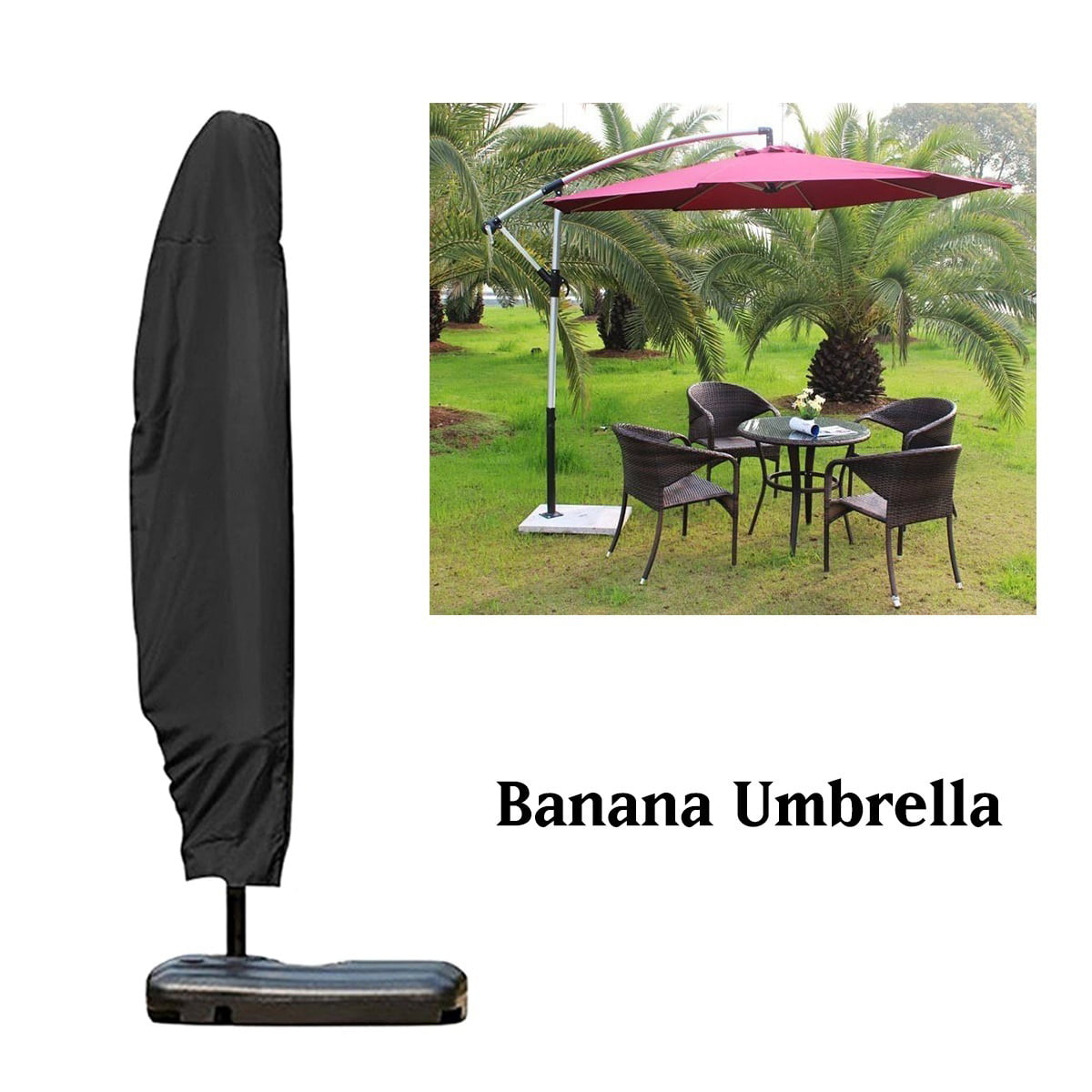 Ex Large ZIP Parasol Cover Banana Cantilever Water Resistant Quality Rain Proof 