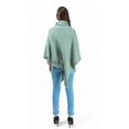 thumbnail image 3 of StylesILove Women Autumn Winter Solid Knitted Loose Turtleneck Pullover Fringe Poncho Sweater Soft Wrap Cape Lightweight Shawl (Sage), 3 of 4