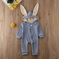 thumbnail image 2 of Douhoow Baby Boy Girl Warm Clothes Rabbit Ears Romper Infant Jumpsuit Bodysuit 0-24M, 2 of 8