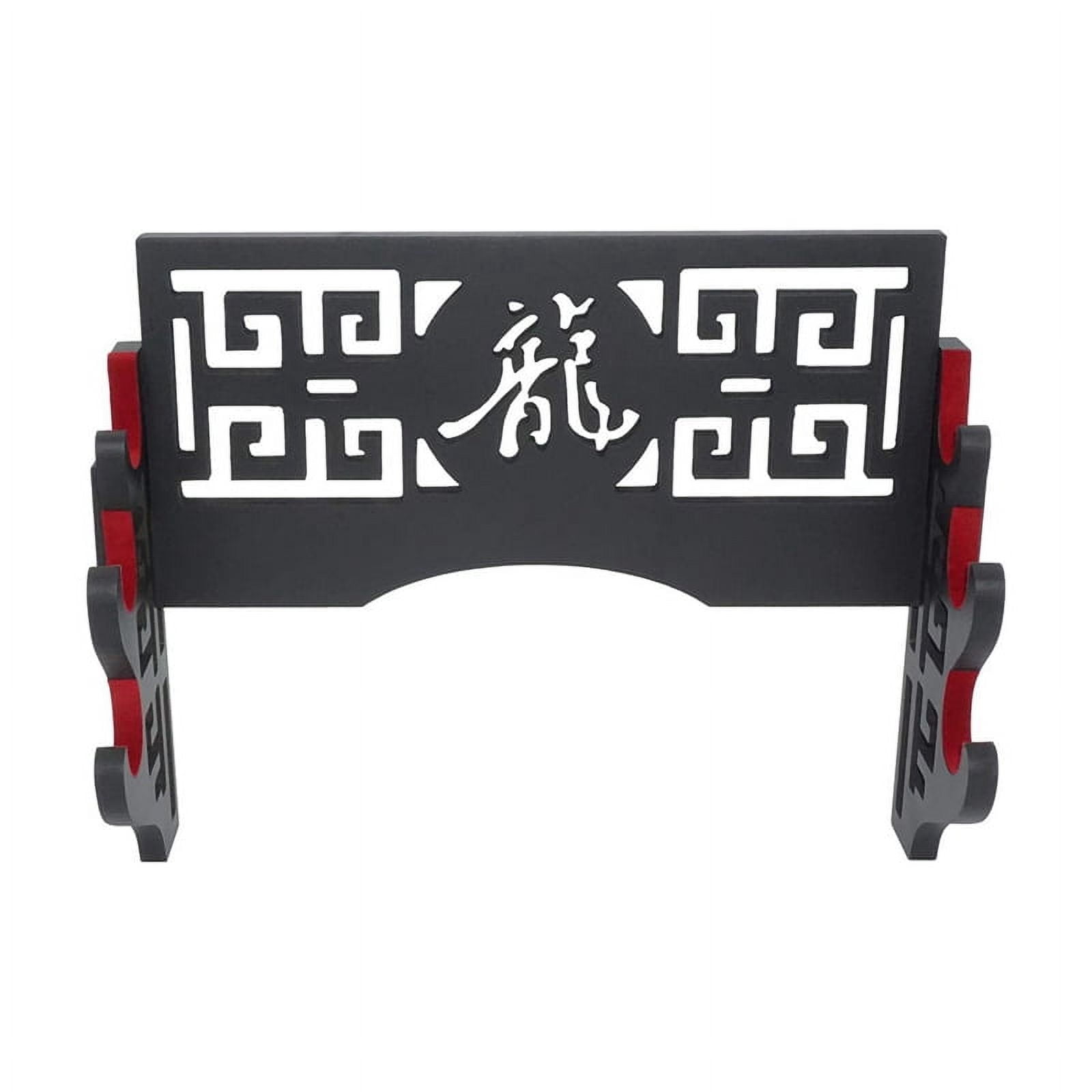 Velvet Protect Sword Wall Mount Sword Holder Display Stand with Felt Strips for Katana Wakizashi (3 Tier Dragon )