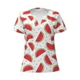 thumbnail image 3 of Naloa Watermelon Print T-Shirts Short Sleeve V Neck Tees for Women Fashion Tops Trendy Lightweight Soft Casual Summer Outfits Clothes, 3 of 5