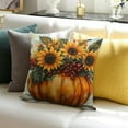 thumbnail image 3 of BCIIG Fall Throw Pillow Covers   Pumpkin Sunflower Leaves Autumn Season Farmhouse Decorative Pillow Cases for Sofa Bed Couch Harvest Thanksgiving Day Outdoor Home Decor 12x12in, 3 of 5