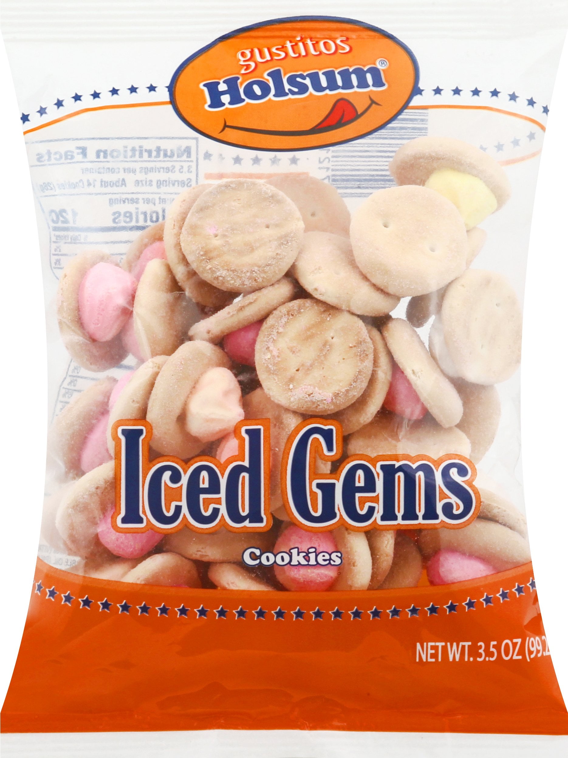 Holsum Mini Bites Iced Gems Baked Cookies, Single pack, 3.5 oz, Shelf Stable