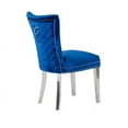 thumbnail image 3 of Luxurious Velvet 2-Piece Chair Set with Stainless Steel Legs, Armless Chair with  Metal Pull R-ing, Easy to Clean, Perfect for Living Room, Dining Room, Blue, 25.59''x20.86''x39.37'', 3 of 9