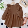thumbnail image 5 of CAIVO Autumn Girls Corduroy Pinafore Dress With Pleated Skirt And Scalloped Trim Casual Play Outfit Toddler Kids, 5 of 7