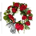 thumbnail image 3 of Wreath For Front Door,Red Geranium Wreath Spring Summer Front Door Red Geranium Summer Wreath Home Decor, 3 of 8