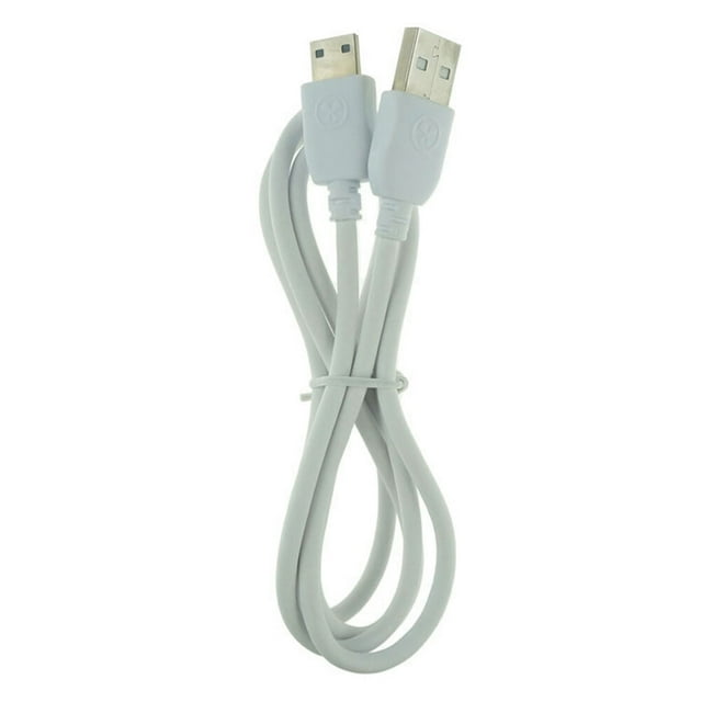 1 metro cable micro usb cable de carga de sincronización de datos cable de cargador de soporte para tableta de niños nabi jr nabi xd (blanco) cable blanco de 1 m con conector USB A y conector micro‑USB en vista frontal, funda de plástico lisa y cable plano enrollado; reemplazo para el cable original de las tabletas NABi Jr/NABi XD que permite carga y transferencia de datos, también apto para uso portátil.