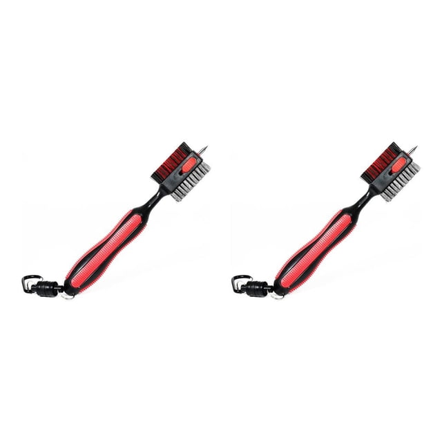 Cepillo de limpieza de palos de golf Advancent Doble cara Alambre de Acero Rojo