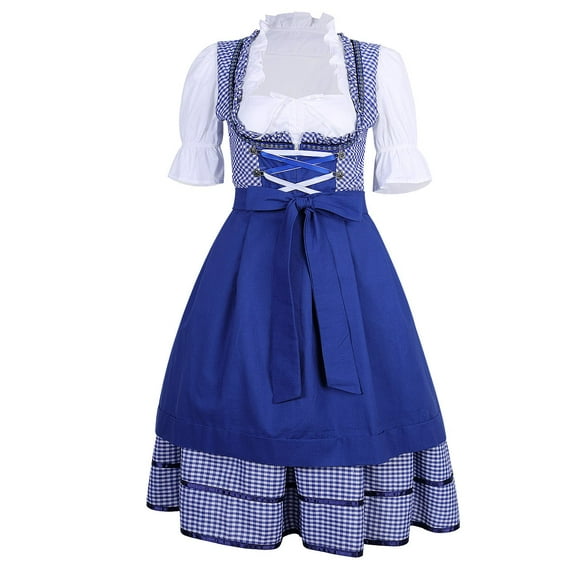 Vestido tirolés alemán Costume GloryStar para Oktoberfest 2XL, azul