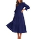thumbnail image 1 of Vestido BTFBM casual de manga larga para mujer, color caqui liso, 1 of 6