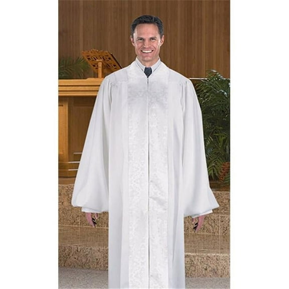 White Pulpit Robe W/Jacquard