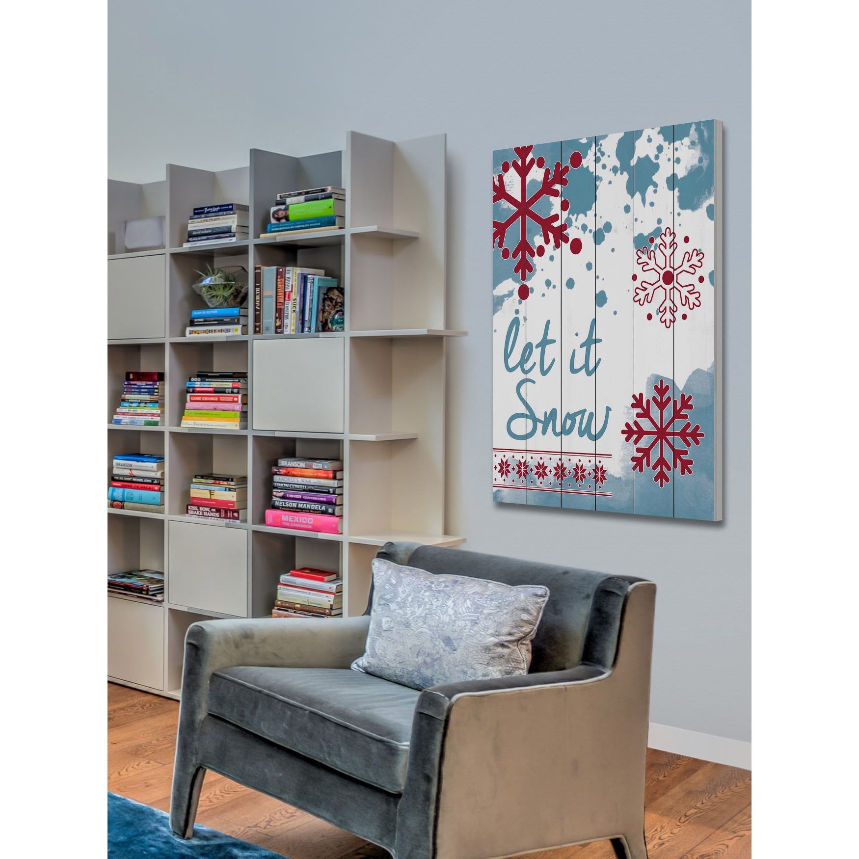 Marmont Hill "Let It Snow" by Diana Alcala Painting Print on White Wood