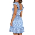 thumbnail image 4 of UVN Summer Dresses for Women Casual Sleeveless Square Neck Midi Dress Ruffle Backless Swing Flowy Tiered Dress, 4 of 8