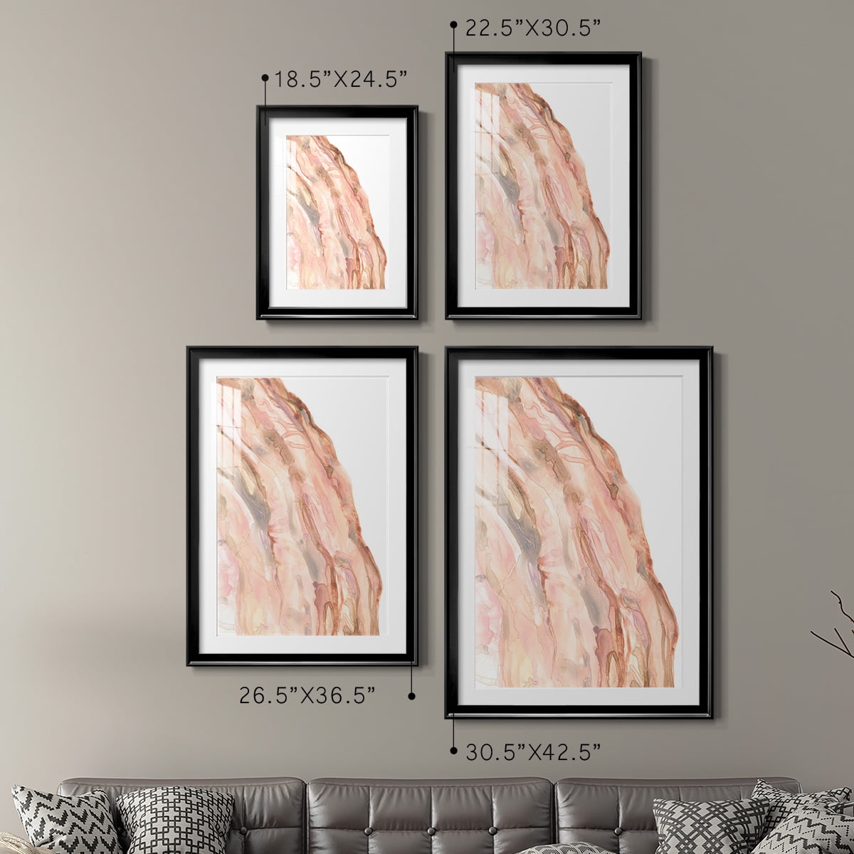 Wexford Home Rose Quartz I Premium Framed Print, 22.5" x 30.5" - Ready to Hang, Black (Set of 2)
