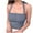Blue, variant on Womens Halter Sports Bra Seamless U-Neck Padded Open Back Yoga Gym Workout Crop Tank Top Square Neck Longline Bras