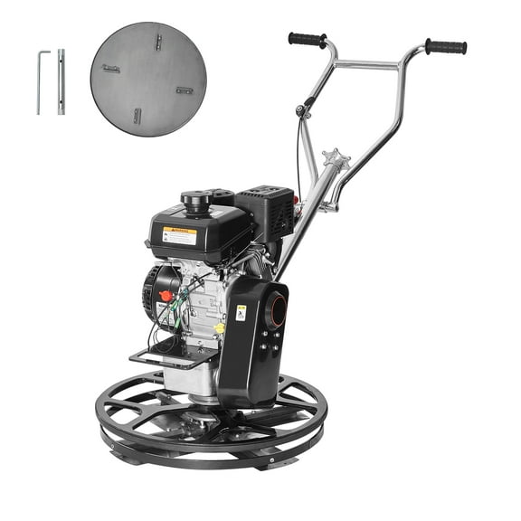 KFFKFF Gas Trowel, 24'' Walk-Behind Model with Float Pan, 6HP for Smooth Concrete Finishing, Durable Screed Cement Surface Tool, Finishing Blade Included, Orange