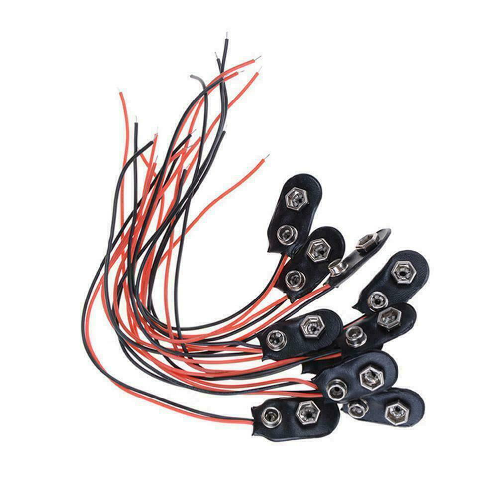 10PCS New PP3 MN1604 9V 9 volt Battery Holder Clip Snap On Connector Cable Lead 