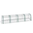 thumbnail image 2 of Outdoor Lighting Outsunny Mini Greenhouse, Portable 13' L x 3' W x 2.5' H Tunnels, 4 Roll-Up Zip Doors, UV Waterproof PVC Cover, Steel Frame, Green,Outdoor String Lights, 2 of 5