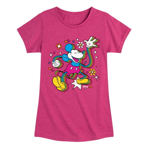 Disney - Mickey & Friends - Psychedelic Style Mickey - Toddler And Youth Girls Short Sleeve Graphic T-Shirt