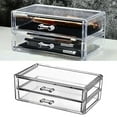 thumbnail image 2 of Elegant Clear Acrylic Desk Organizers 2 Drawer Cosmetic Storage Box for Makeup Organization and Jewelry Collection, 2 of 8