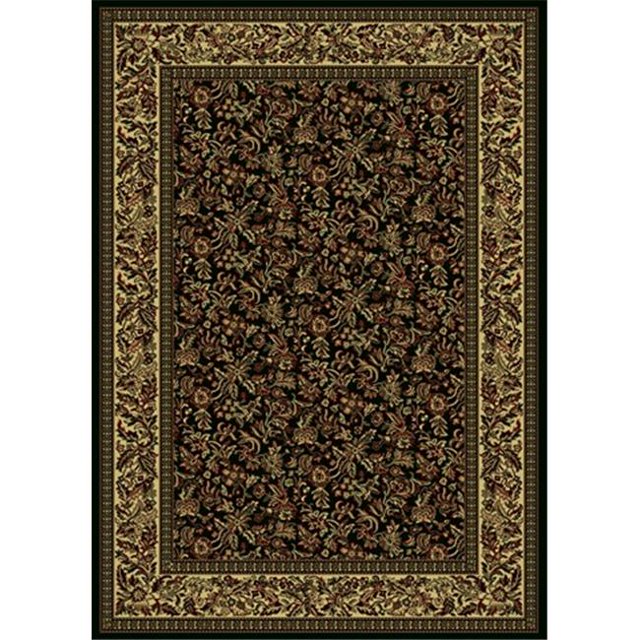 Radici 1219-2034-BLACK Castello Rectangular Black Traditional Italy Area Rug, 2 ft. 2 in. W x 7 ft. 7 in. H