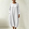 thumbnail image 5 of HAPIMO Women Maxi Dress With Round Neck Loose For Loungewear And Travel White XXL, 5 of 8