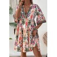 thumbnail image 1 of FOLUNSI Boho V-Neck Mini Dress: Vibrant Artistry, Free Spirit Style, 1 of 8